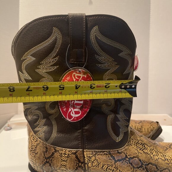 NWT Laredo Western Boots Men 16EW Cowboy Monty Faux Snake Golden‎ Copper 68068 - Picture 9 of 16